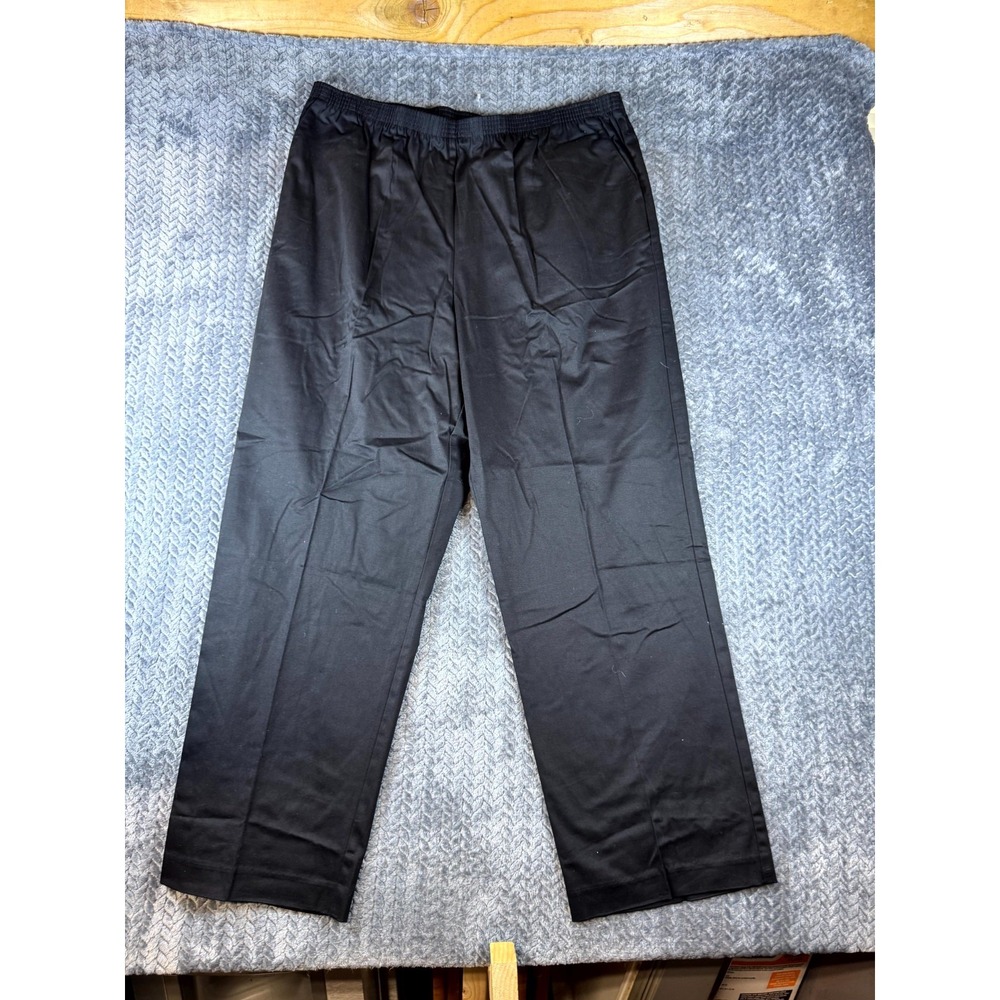 Alfred Dunner Ankle Pants Womens 20 Black Stretch Cotton Elastic Waist High Rise